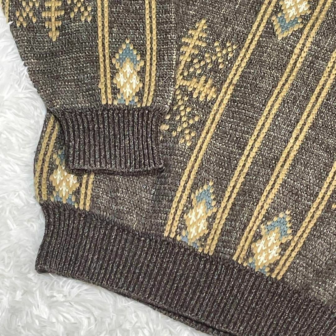ARAMIS モヘア混 ニット セーター 鹿刺繍 アニマル柄 ケーブル サイズM