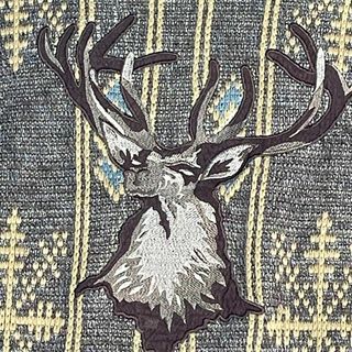 ARAMIS モヘア混 ニット セーター 鹿刺繍 アニマル柄 ケーブル サイズM