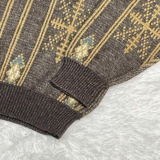 ARAMIS モヘア混 ニット セーター 鹿刺繍 アニマル柄 ケーブル サイズM