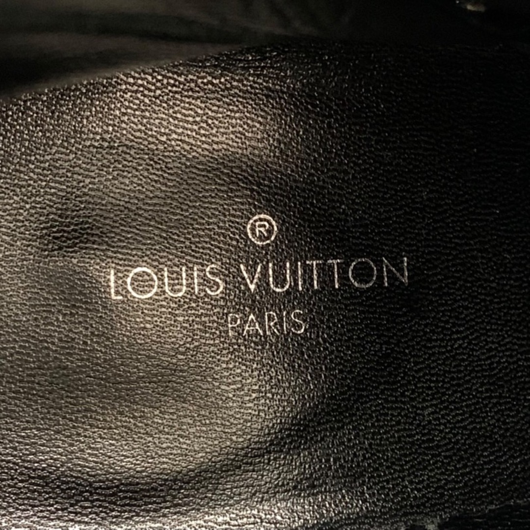 LOUIS VUITTON(ルイヴィトン)のルイヴィトン LOUIS VUITTON ブーツ ショートブーツ 靴 シューズ レザー ファブリック ブラック 黒 シルバー ベルト フリル アンクルブーツ レディースの靴/シューズ(ブーツ)の商品写真