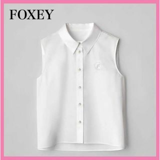 フォクシー(FOXEY)の美品✨フォクシー BLOUSE NORTH POLE 42142 シャツ 刺繍(シャツ/ブラウス(半袖/袖なし))