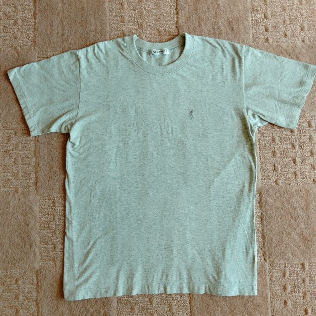 Yves Saint Laurent(イヴサンローラン)のイヴ･サンローラン　サンローラン　YSL　Tシャツ　トップス　ロゴ　グレー　L メンズのトップス(Tシャツ/カットソー(半袖/袖なし))の商品写真