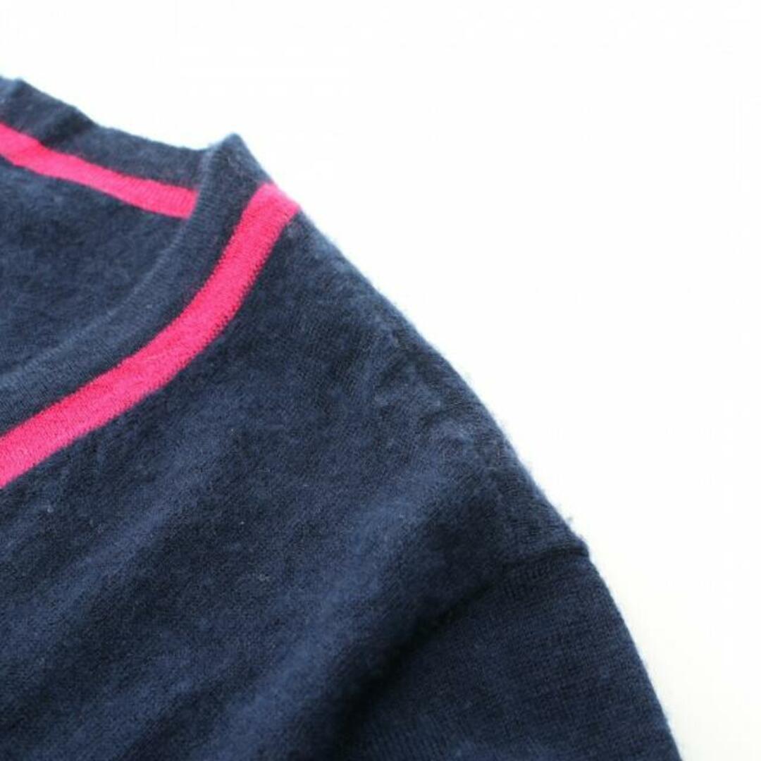 Lucien pellat-finet(ルシアンペラフィネ)のスカル カーディガン カシミヤ ネイビー ピンクパープル ラインストーン メンズのトップス(カーディガン)の商品写真