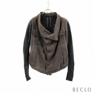 リックオウエンス(Rick Owens)の 変形 ジャケット コーデュロイ レザー グレーブラウン ブラック 切替(その他)