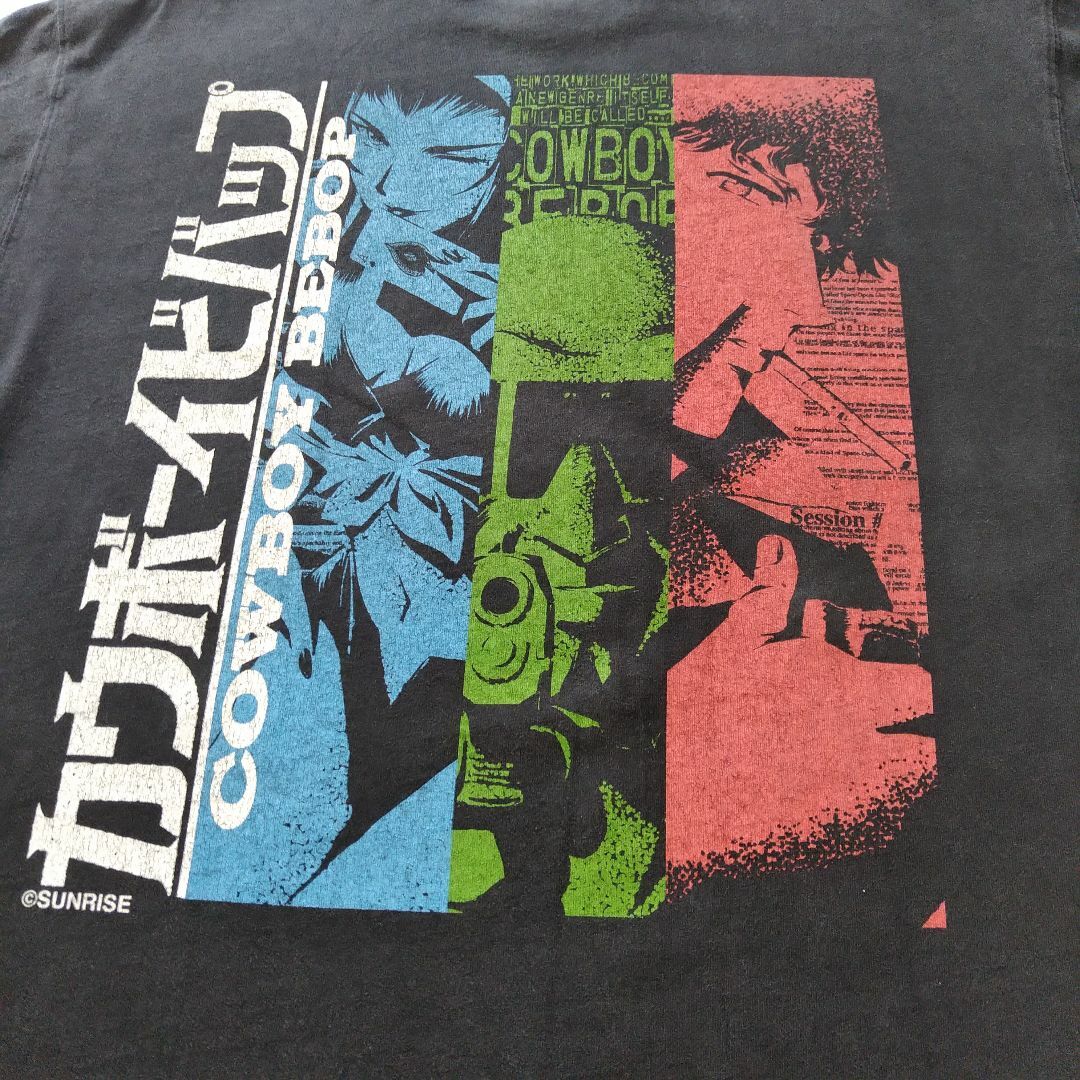 古着 カウボーイビバップ ビンテージ加工Tシャツ オーバーサイズL アニメT * 古着 カウボーイビバップ ビンテージ加工Tシャツ オーバーサイズL アニメT *