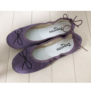 レペット repetto　フラット　バレエシューズ　サテン　ビーズ　紫