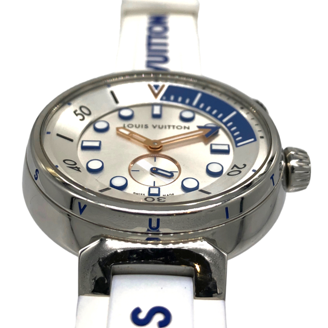 ルイ・ヴィトン LOUIS VUITTON タンブール ストリートダイバー パシフィックホワイト QA124Z SS/ラバーベルト メンズ 腕時計