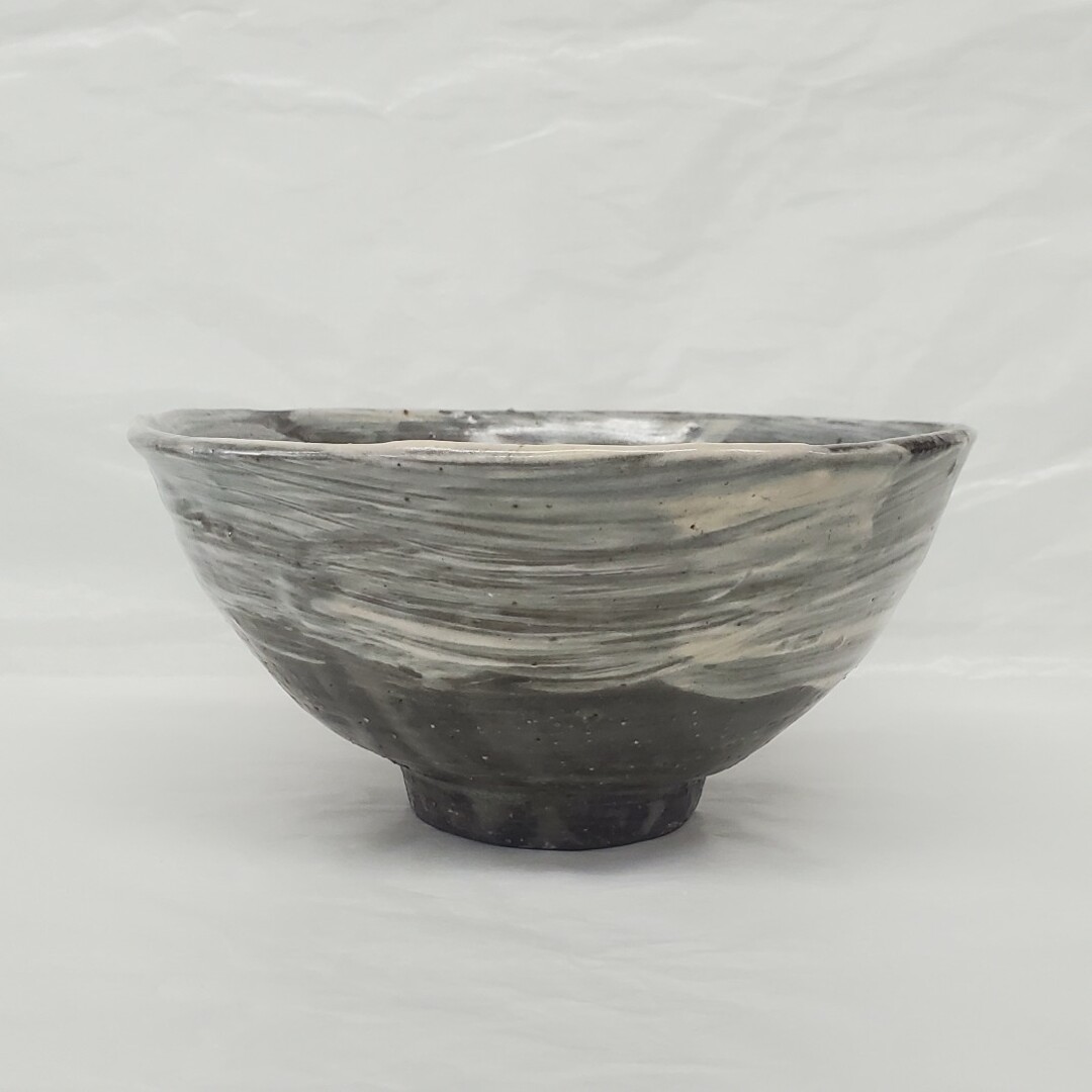 美品 茶道具 刷毛目茶碗 初代 須田祥豊作-