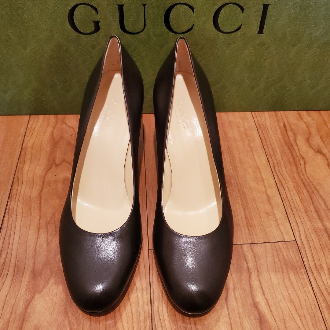 Gucci(グッチ)の★新品未使用★GUCCI レザーハイヒールブラウン レディースの靴/シューズ(ハイヒール/パンプス)の商品写真
