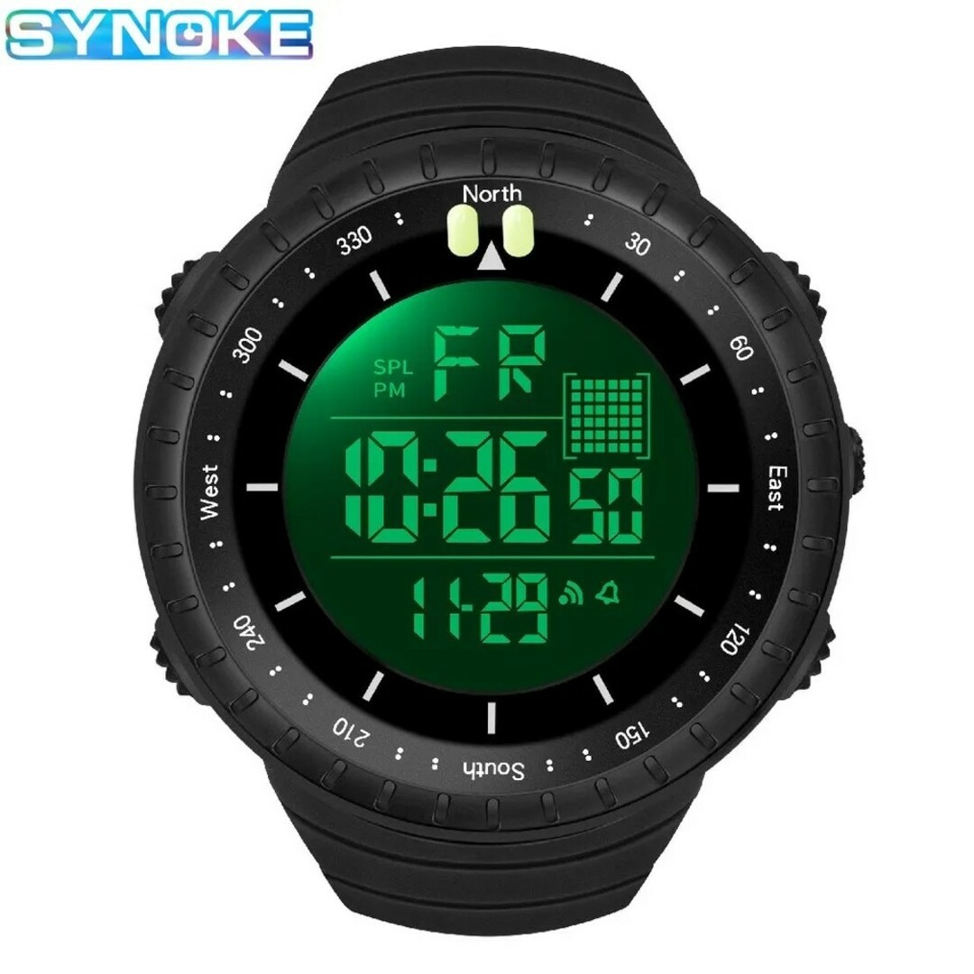 メンズ腕時計 新品 SYNOKE 50防水 デジタルウォッチ ブラック メンズの時計(腕時計(デジタル))の商品写真