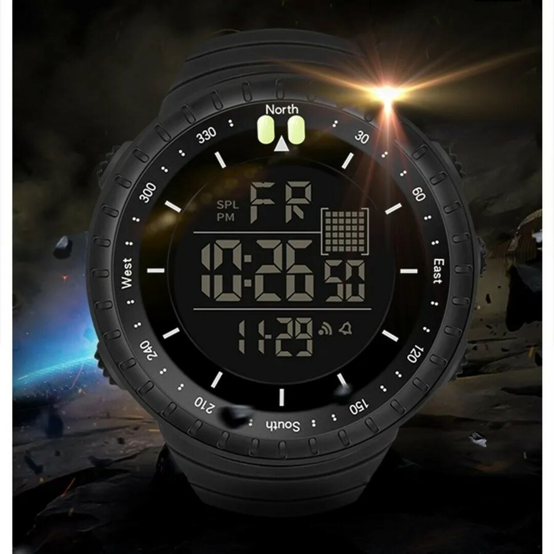 メンズ腕時計 新品 SYNOKE 50防水 デジタルウォッチ ブラック メンズの時計(腕時計(デジタル))の商品写真