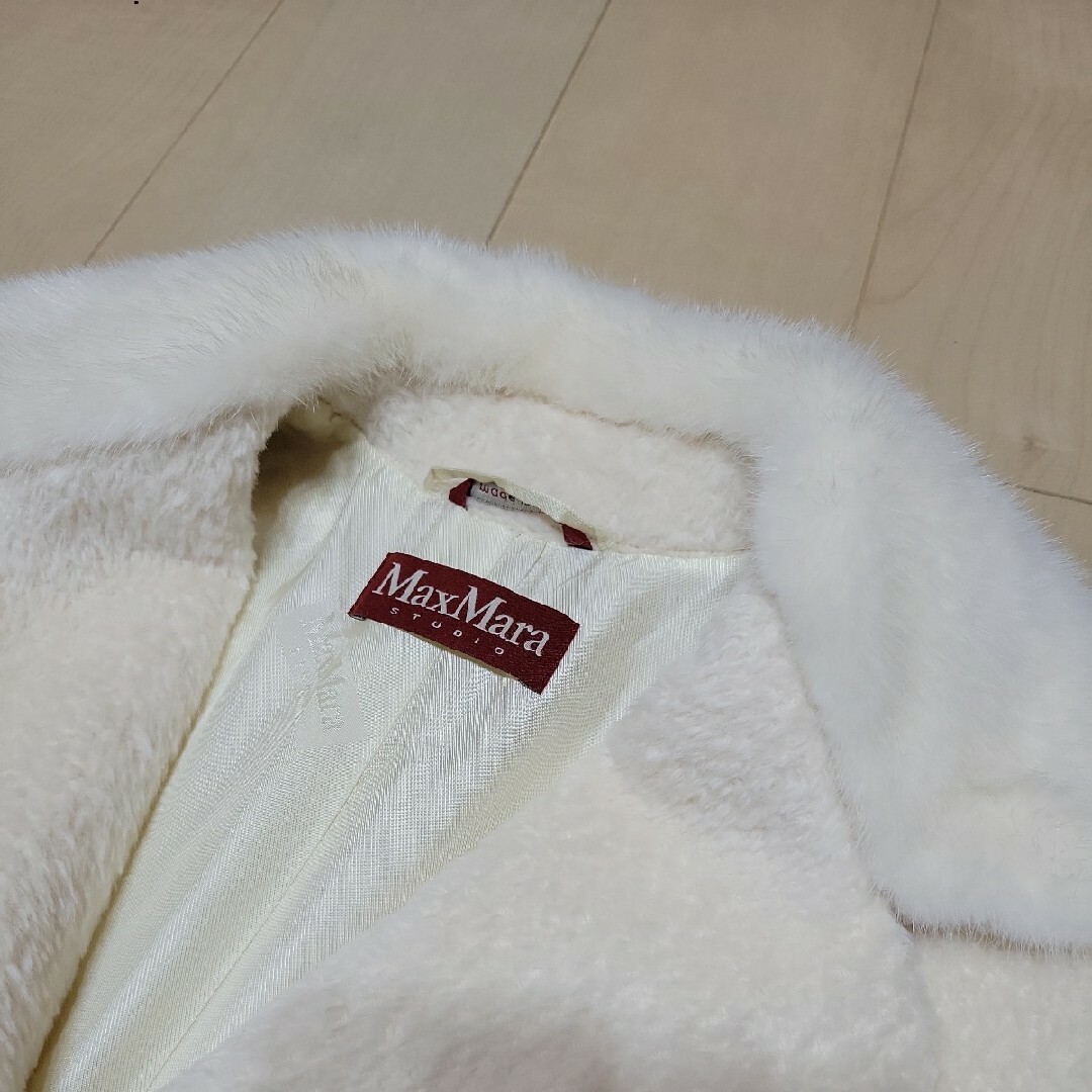 MAX MARA STUDIO★襟ミンクアルパカシャギーコート　マックスマーラ