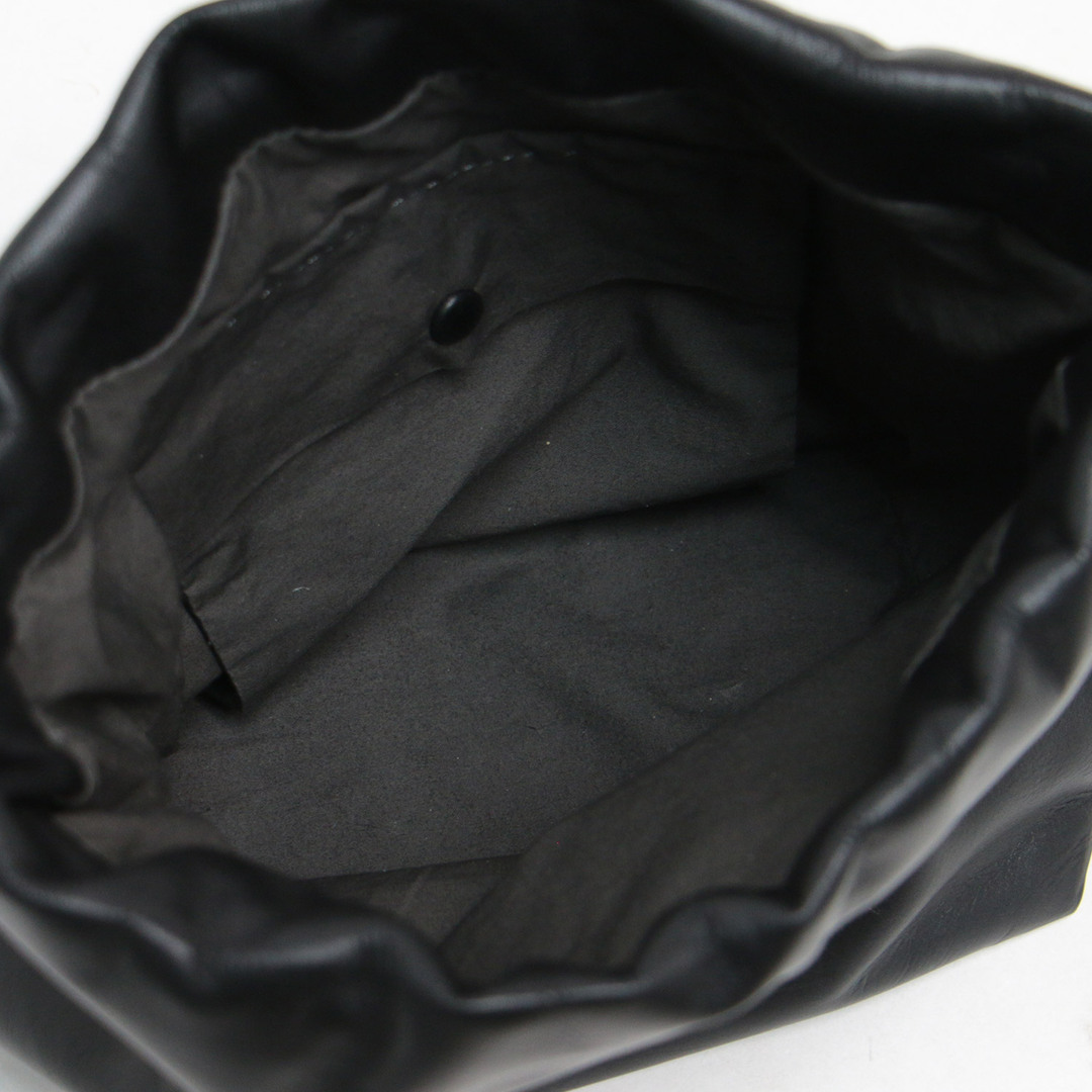 Aeta アエタ バッグ 巾着 ポーチ カバン 鞄 ブラック 黒 キップレザー
