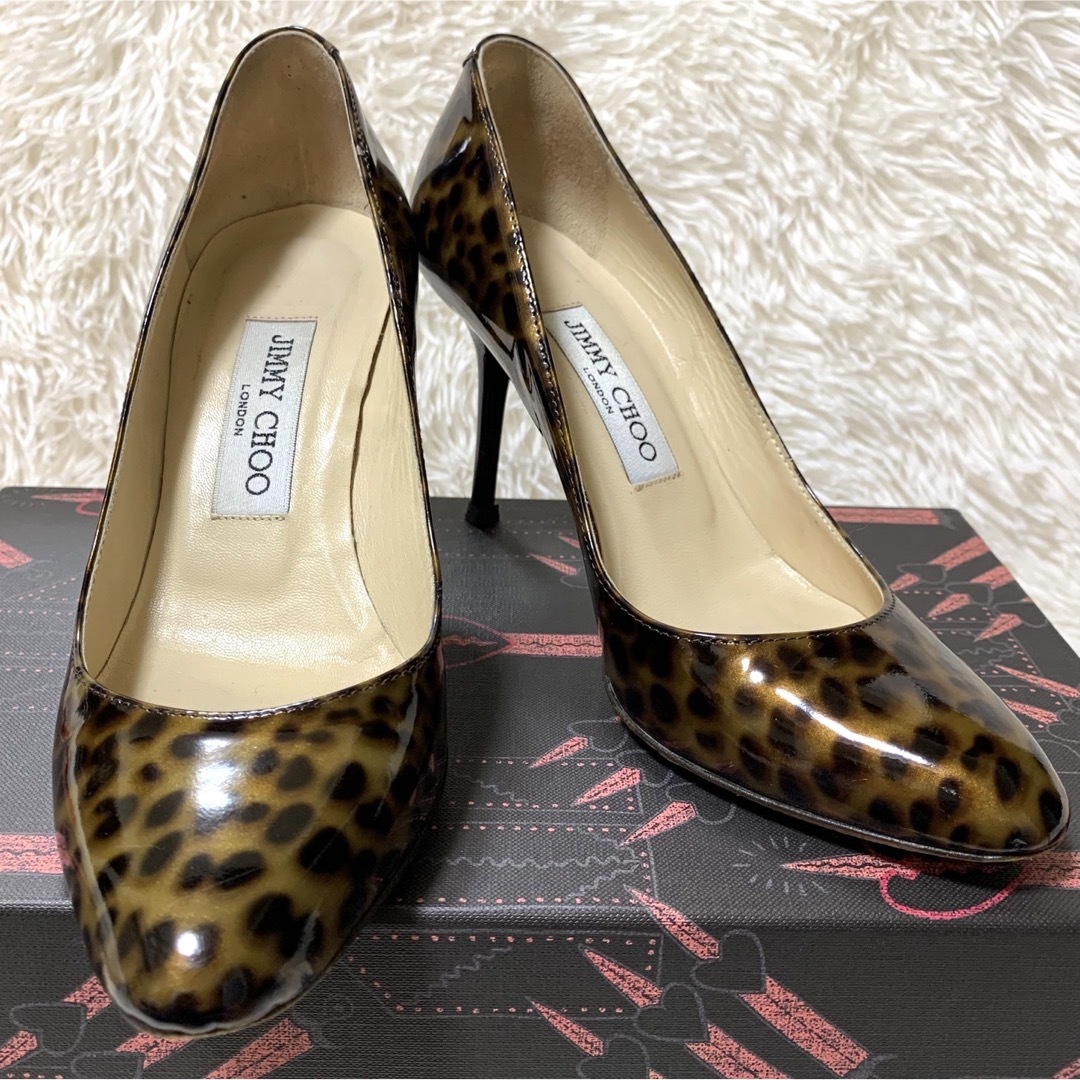 値下げ！★美品★ジミーチュウ JIMMY CHOO パンプス レオパード 35