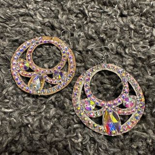 ベリーダンス　アクセサリー　ピアス　フェイクレザー(ピアス)