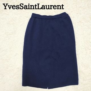 イヴサンローラン(Yves Saint Laurent)のYVES SAINT LAURENT　イブサンローラン　ひざ丈ウールスカート(ひざ丈スカート)