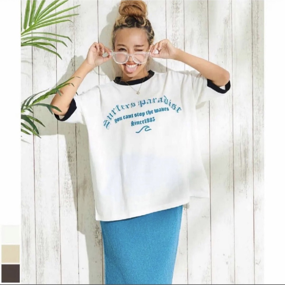 ANAP(アナップ)の定価2750円【 ANAP】リンガーTシャツ　ビックTシャツ カットソー レディースのトップス(Tシャツ(半袖/袖なし))の商品写真