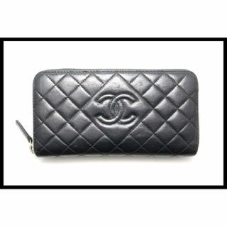 シャネル CHANEL マトラッセ クラシックスモール ココマーク A84401 三つ折り財布 キャビアスキン ブラック/083827