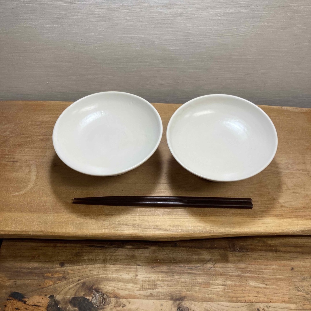 新品 陶器 陶芸作家 オフホワイトの高杯BOWL2個