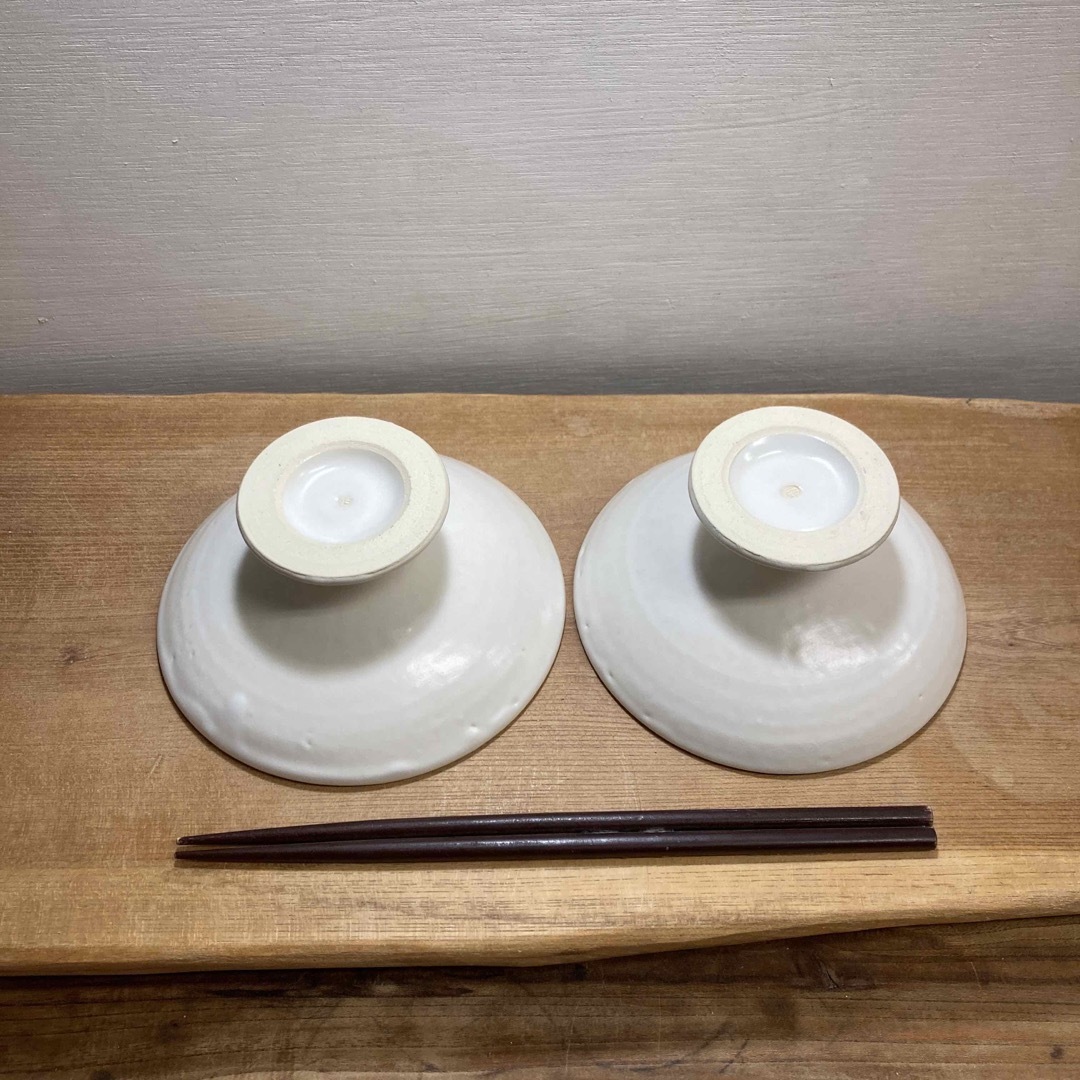 新品 陶器 陶芸作家 オフホワイトの高杯BOWL2個