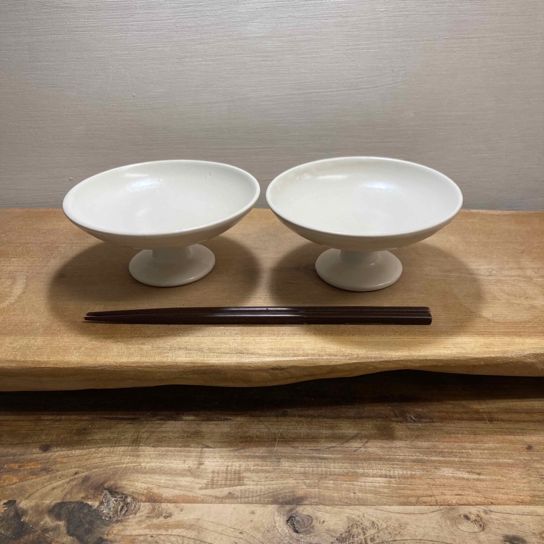 新品 陶器 陶芸作家 オフホワイトの高杯BOWL2個 | フリマアプリ ラクマ