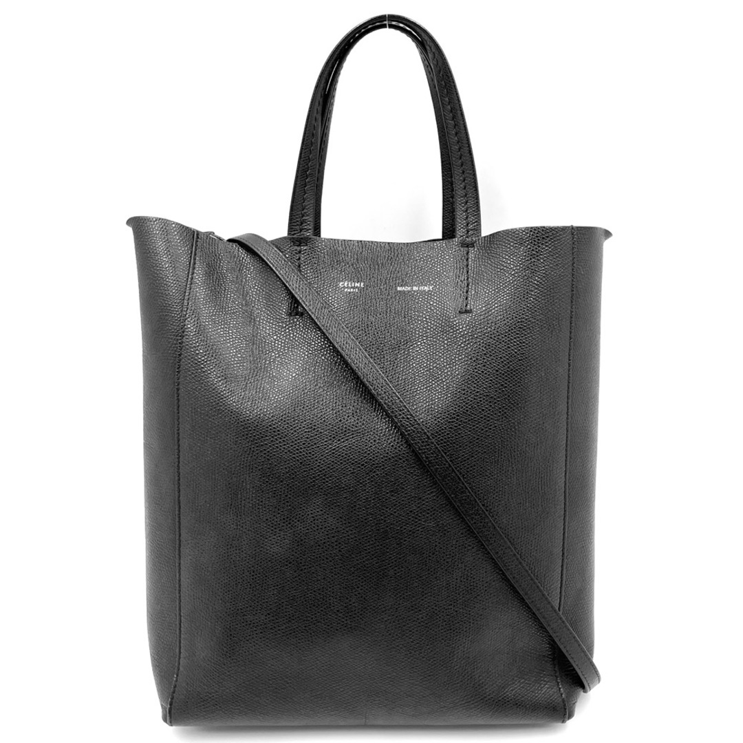 celine(セリーヌ)の【限定価格】CELINE セリーヌ 2WAY バーティカルカバ スモール ハンドバッグ ショルダーバッグ 肩掛け 斜め掛け 鞄 かばん レザー    ブラック 黒 シルバー金具 レディース 定番【中古品】 レディースのバッグ(ショルダーバッグ)の商品写真