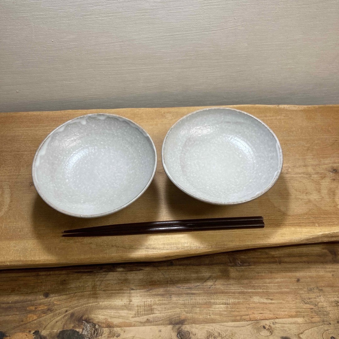 新品　陶器　陶芸作家　グレーの高杯BOWL2個 インテリア/住まい/日用品のキッチン/食器(食器)の商品写真