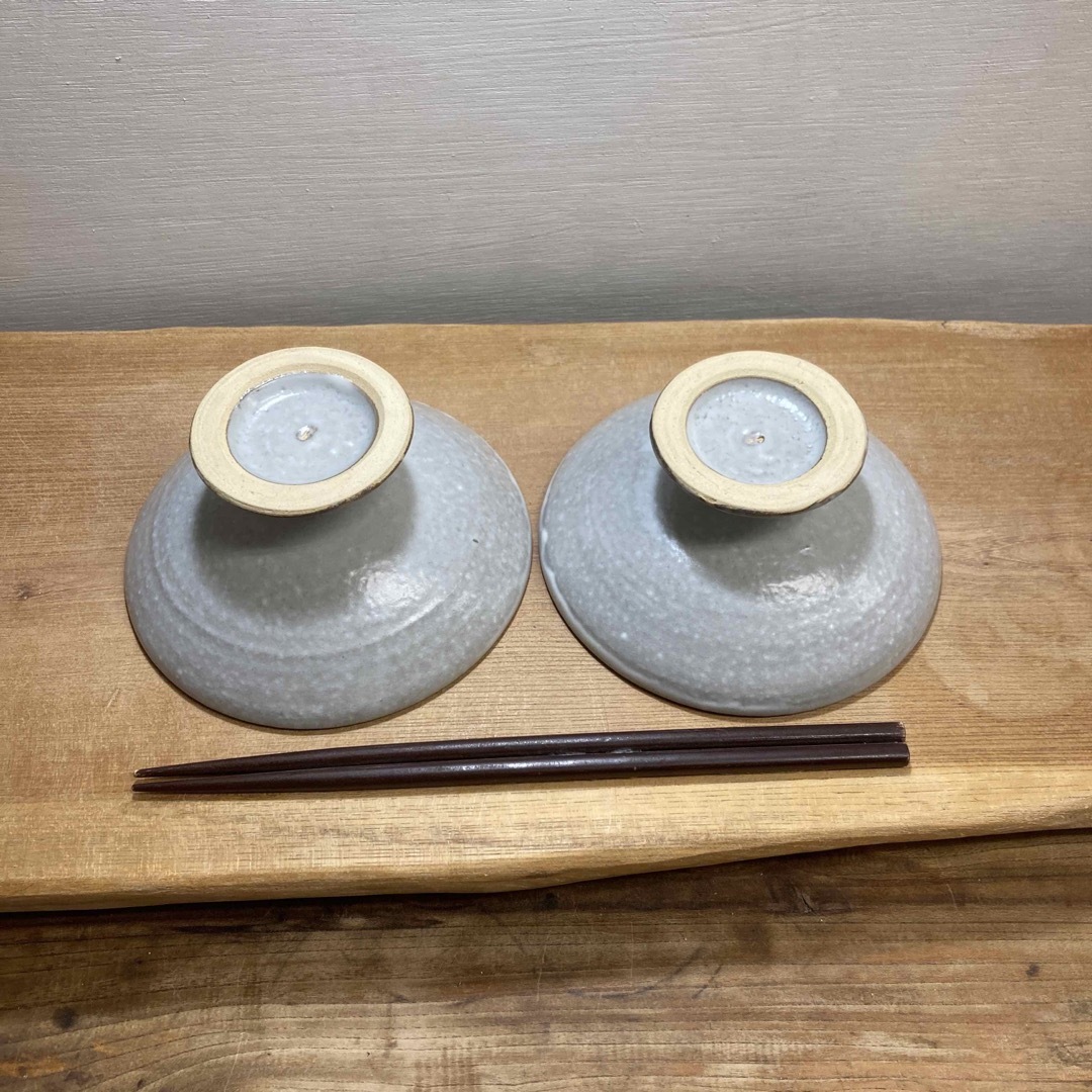 新品　陶器　陶芸作家　グレーの高杯BOWL2個 インテリア/住まい/日用品のキッチン/食器(食器)の商品写真