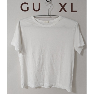 ジーユー(GU)のGU ジーユー 半袖Tシャツ クルーネック コットン ホワイト 白 XL LL(Tシャツ(半袖/袖なし))