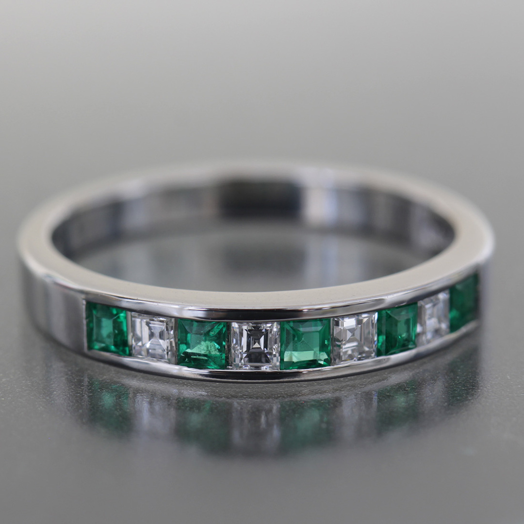 エメラルド0.21 バケットダイヤ0.21ct リング PT900 E0281 | www
