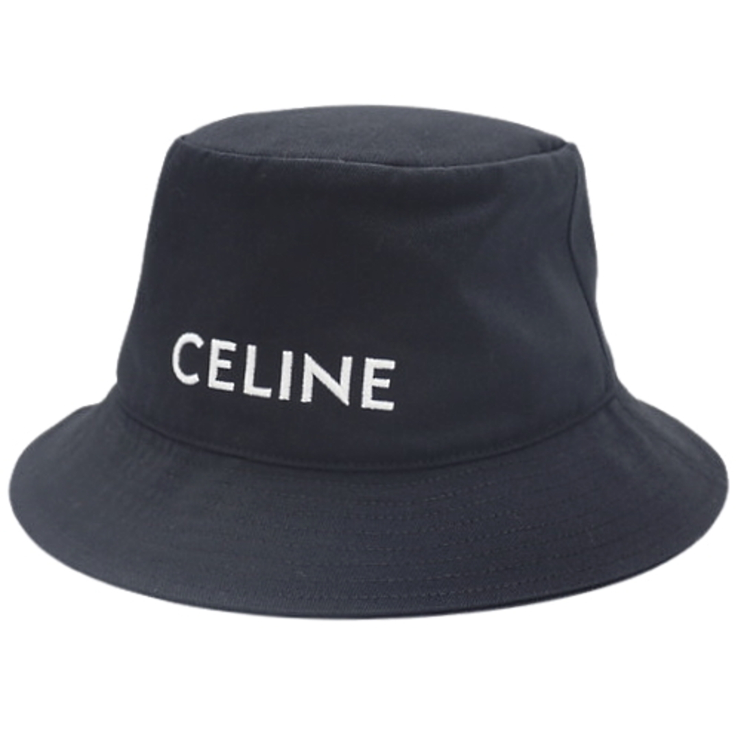 celine - セリーヌ帽子 ロゴ バケットハット コットン ブラック黒