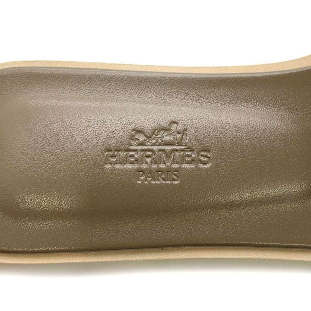 エルメス サンダル オラン エトゥープ ヴォーエプソン レディースサイズ36 1/2 HERMES 靴
