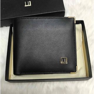 ダンヒル(Dunhill)のRR791 ダンヒル　二つ折り財布　ブラック　G金具(折り財布)