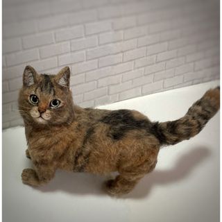 L Lサイズ  猫ちゃん サンプルページ  さびトラ 羊毛フェルト オーダー(ぬいぐるみ)