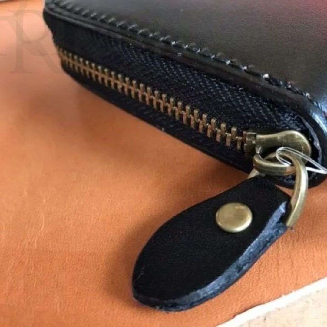 イタリアンレザー 本革 財布 長財布 ラウンドファスナー ハンドメイド #619