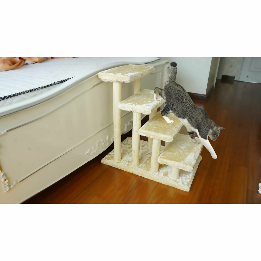 猫 階段 猫用 階段 猫 ステップ ペット ソファー 階段 純木 犬階段 犬用 4