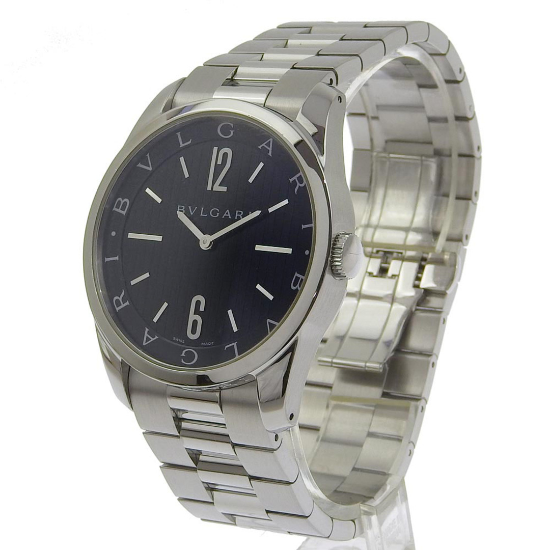 BVLGARI(ブルガリ)の【BVLGARI】ブルガリ ソロテンポ ST42S ステンレススチール シルバー クオーツ アナログ表示 メンズ 黒文字盤 腕時計 メンズの時計(腕時計(アナログ))の商品写真