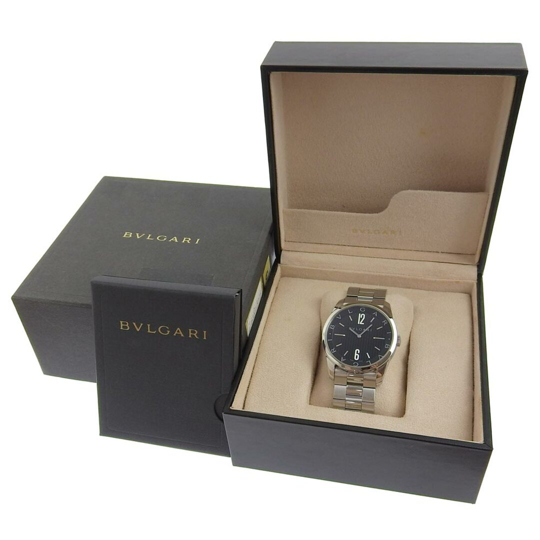 BVLGARI(ブルガリ)の【BVLGARI】ブルガリ ソロテンポ ST42S ステンレススチール シルバー クオーツ アナログ表示 メンズ 黒文字盤 腕時計 メンズの時計(腕時計(アナログ))の商品写真