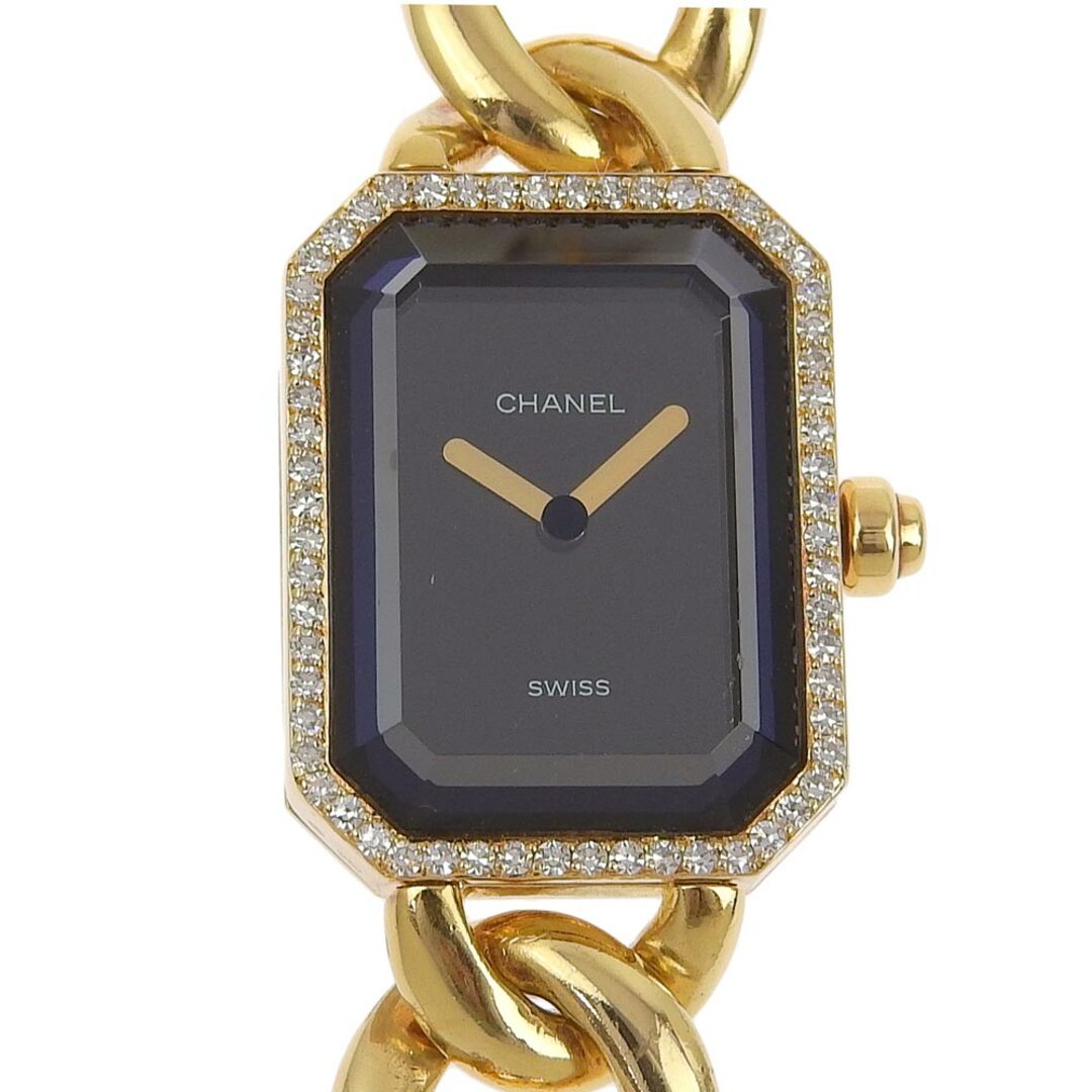 CHANEL】シャネル プルミエールXL ダイヤベゼル H0113 K18イエロー