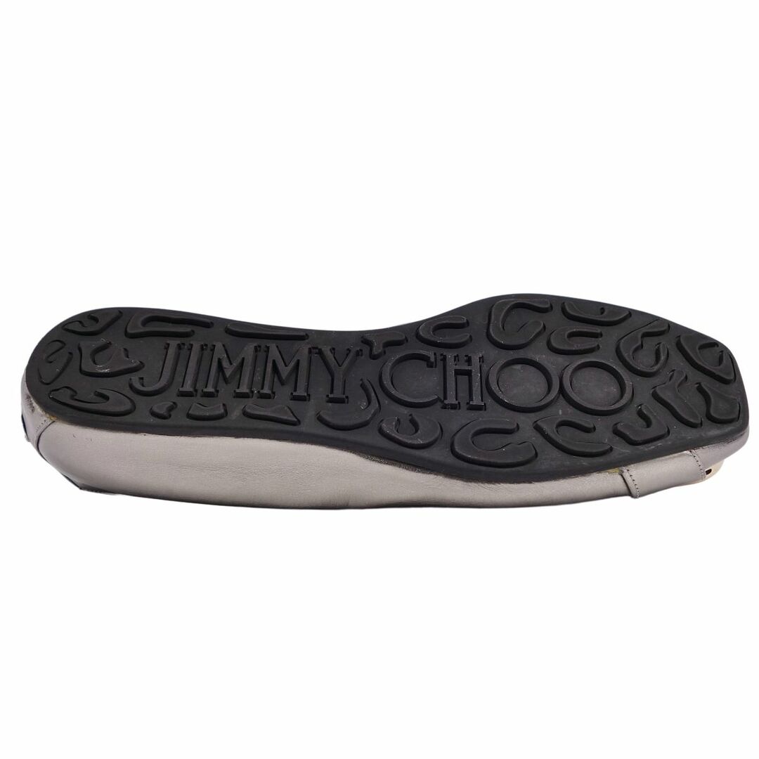 JIMMY CHOO(ジミーチュウ)のジミーチュウ JIMMY CHOO パンプス フラットパンプス ゴールド金具 カーフレザー シューズ レディース 36.5(23.5cm相当) シルバー レディースの靴/シューズ(ハイヒール/パンプス)の商品写真