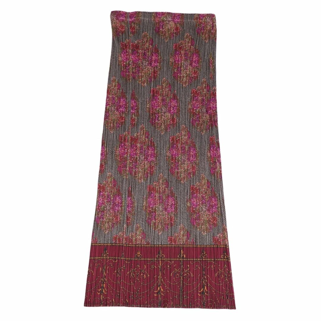 極美品 プリーツプリーズ イッセイミヤケ PLEATS PLEASE スカート ロングスカート プリーツ 花柄 総柄 ボトムス レディース 2(M相当) マルチカラー