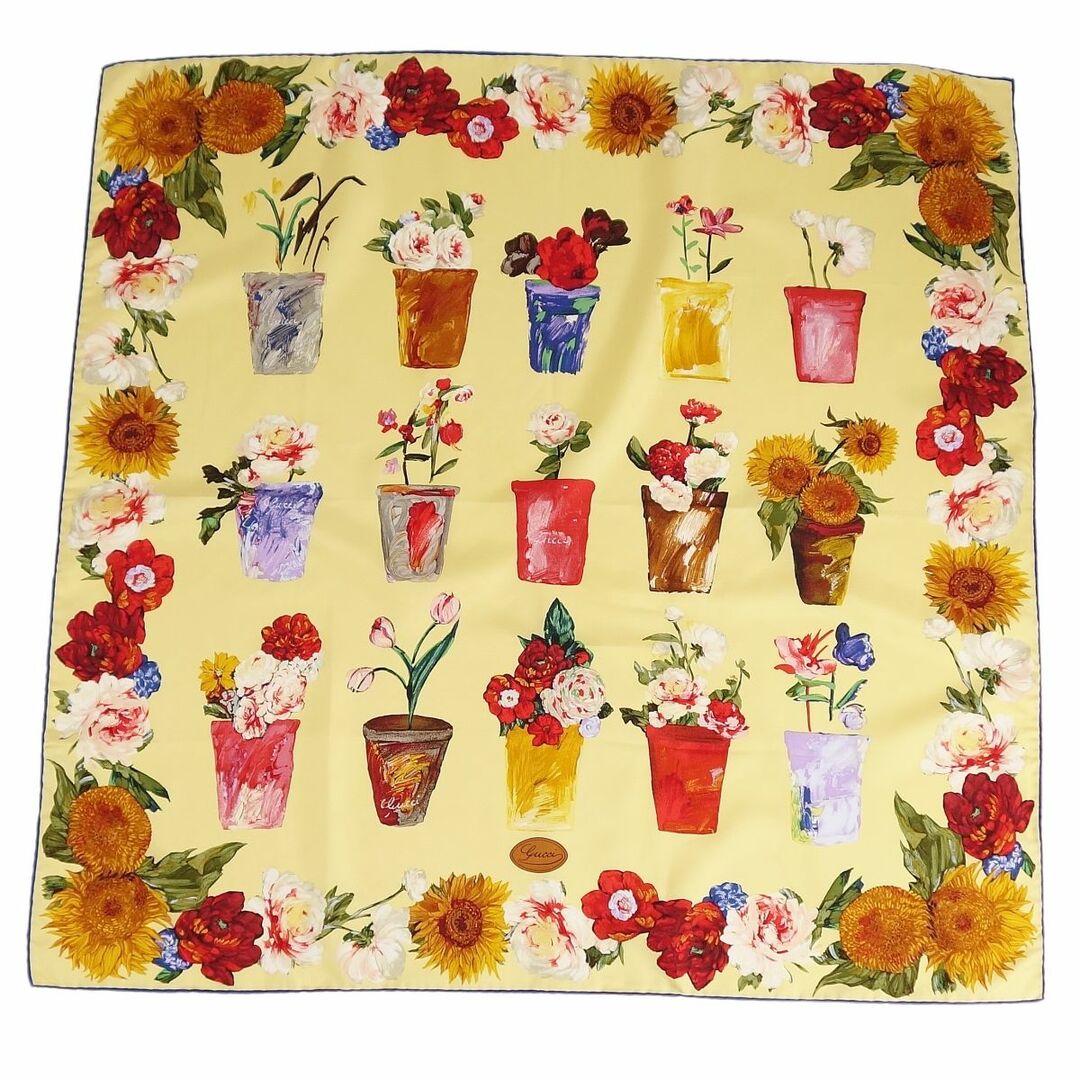 Gucci - グッチ GUCCI スカーフ 花柄 総柄 シルク100% レディース