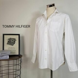 トミーヒルフィガー(TOMMY HILFIGER)のトミーヒルフィガー長袖コットンレギュラーカラーシャツ海外S白(シャツ/ブラウス(長袖/七分))