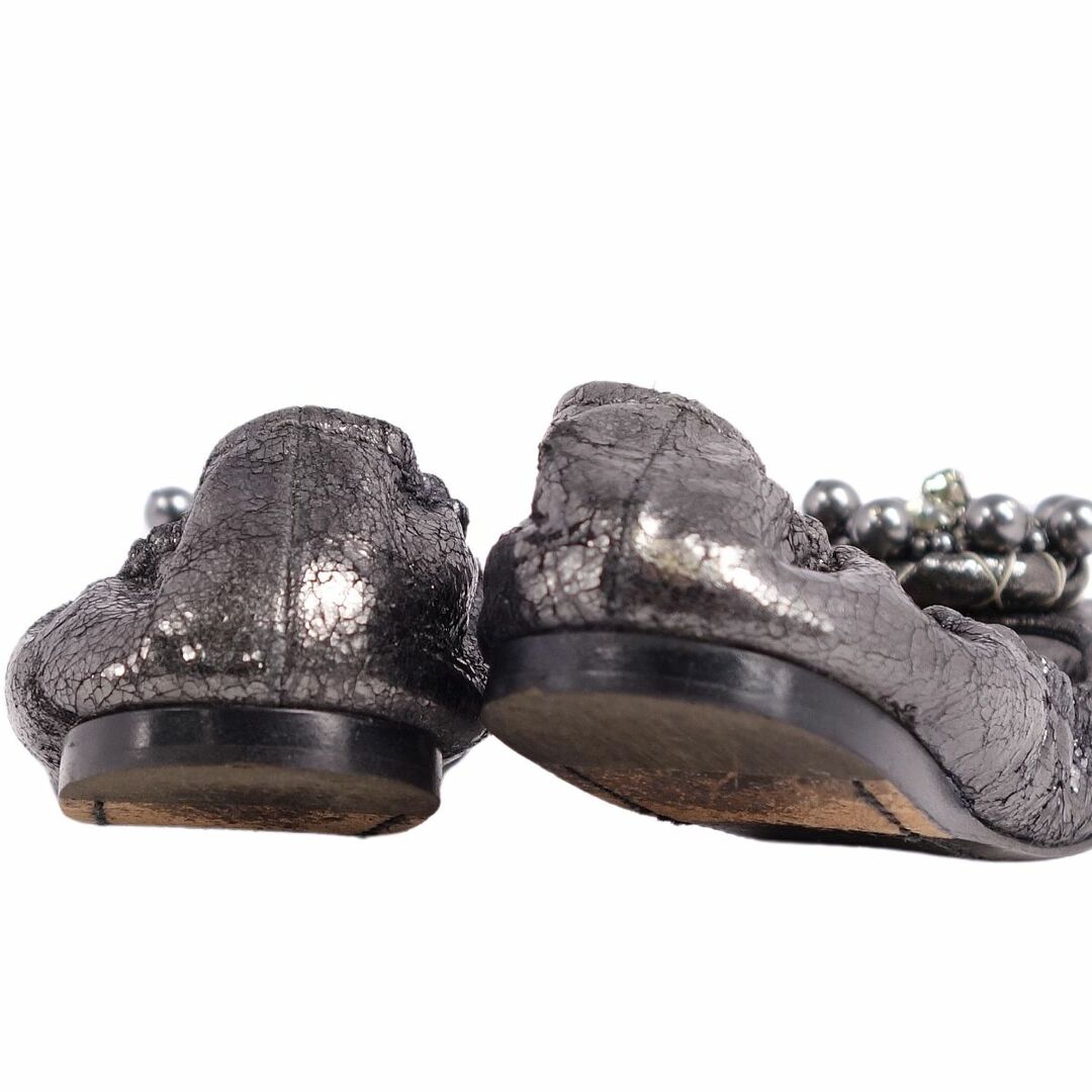 miumiu(ミュウミュウ)のミュウミュウ miumiu パンプス フラットパンプス バレエシューズ ビジュー シューズ レディース 37(24cm相当) グレー レディースの靴/シューズ(バレエシューズ)の商品写真