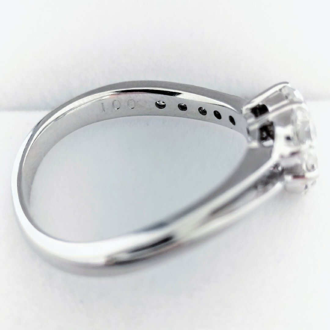 トリロジー ダイヤモンド ウェーブ リング K18WG 1.00ct 3.7g