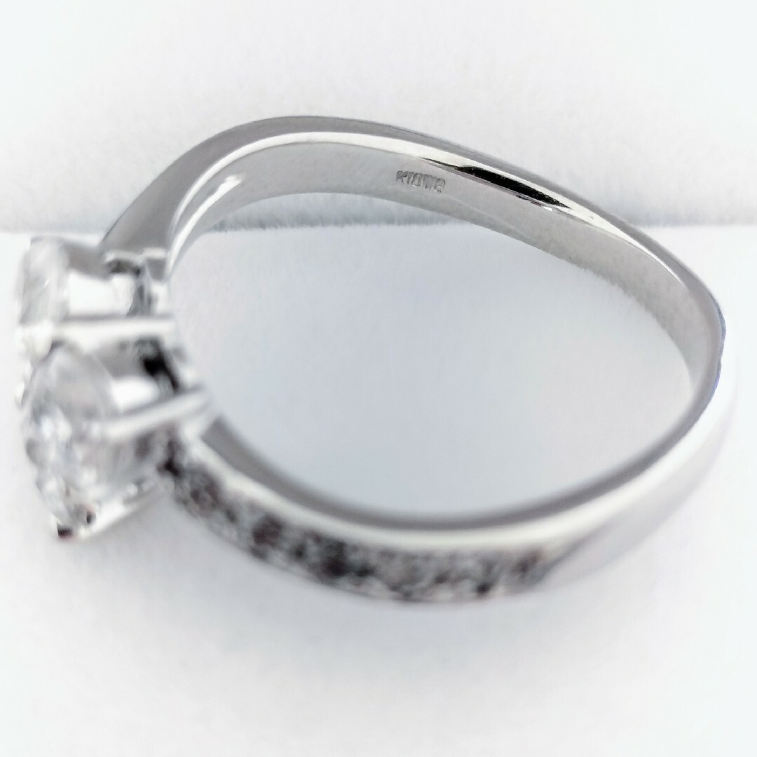 トリロジー ダイヤモンド ウェーブ リング K18WG 1.00ct 3.7g | yoshi