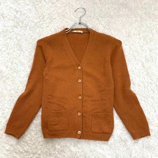 グッチ(Gucci)の美品✨プラダ カーディガン ニット エルボーパッチ オレンジ カシミヤ 38(カーディガン)