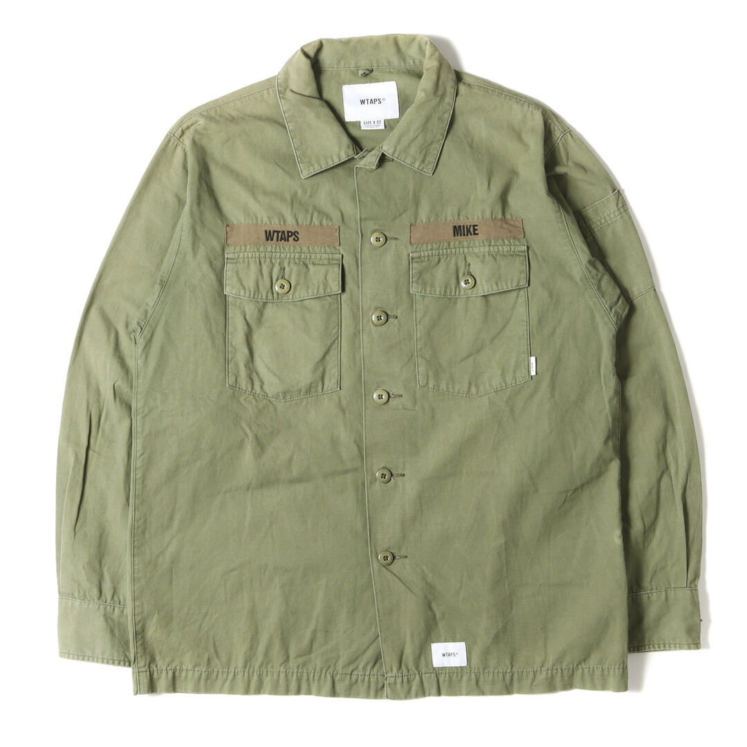 WTAPS ダブルタップス シャツ サイズ:M リップストップ ミリタリー シャツ BUDS LS 19AW オリーブドラブ トップス  カジュアルシャツ 長袖 【メンズ】【中古】 | フリマアプリ ラクマ