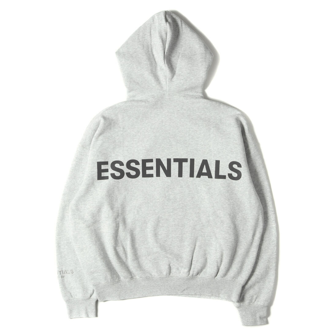 FEAR OF GOD フィアオブゴッド パーカー サイズ:S FOG ESSENTIALS エッセンシャルズ リフレクターロゴ オーバーサイズ スウェット パーカー ヘザーグレー トップス フーディー スウェットシャツ 【メンズ】パーカー