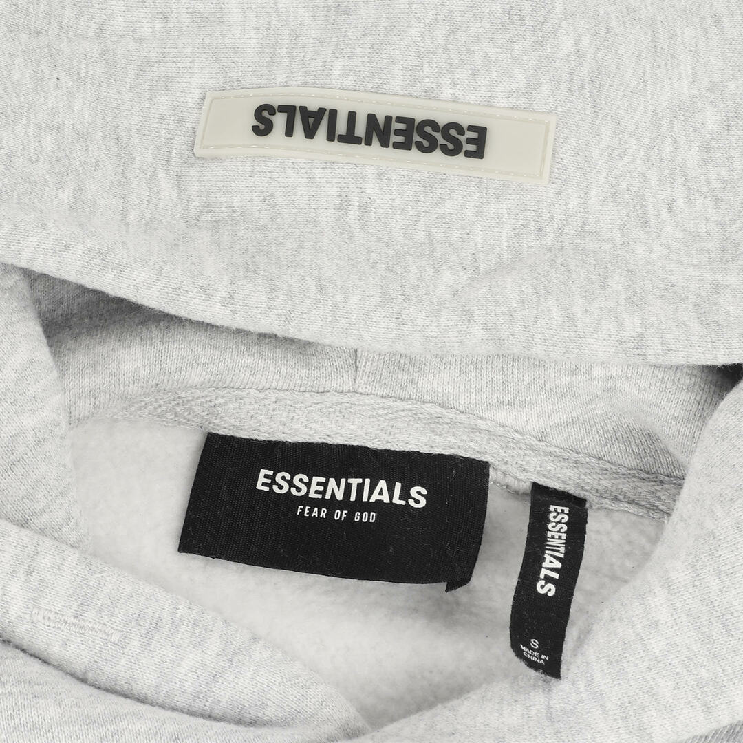 FEAR OF GOD フィアオブゴッド パーカー サイズ:S FOG ESSENTIALS エッセンシャルズ リフレクターロゴ オーバーサイズ  スウェット パーカー ヘザーグレー トップス フーディー スウェットシャツ 【メンズ】【中古】